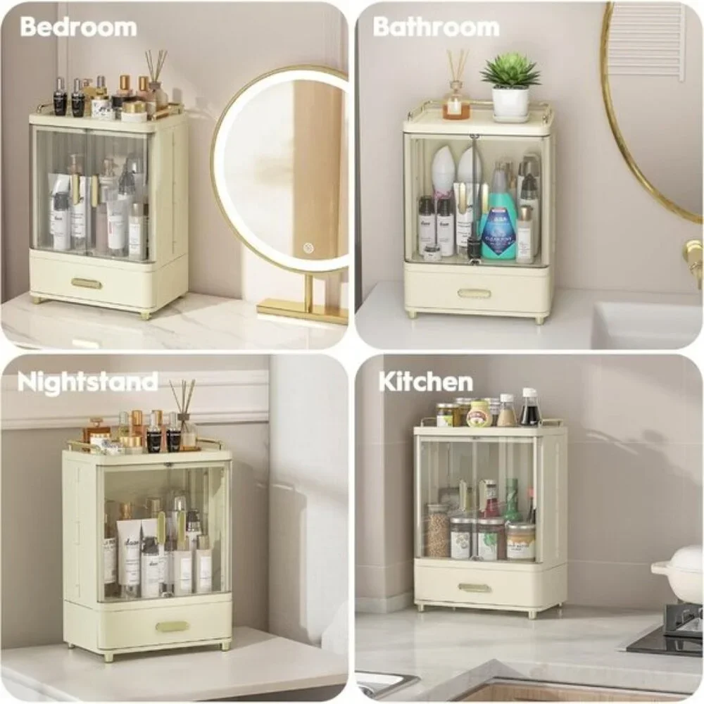 15.3In Cosmetic Organizer with Drawers & Magnetic Doors for Vanity Storage